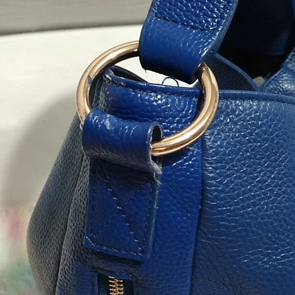 Authentic Laggo Genuine Blue Leather Hobo Shoulder Bag - Picture 6 of 16